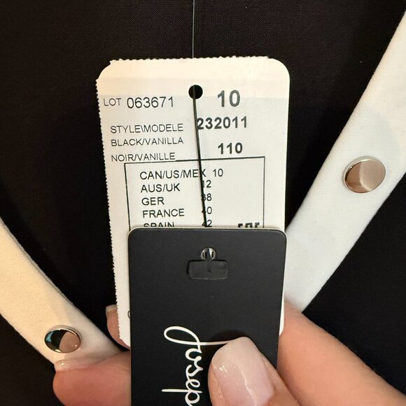 NWT - Joseph Ribkoff Size 10 Black Tank Top with White Detail and Buttons - Picture 6 of 6